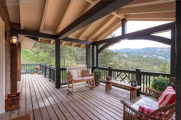 Expansive deck with mountain views